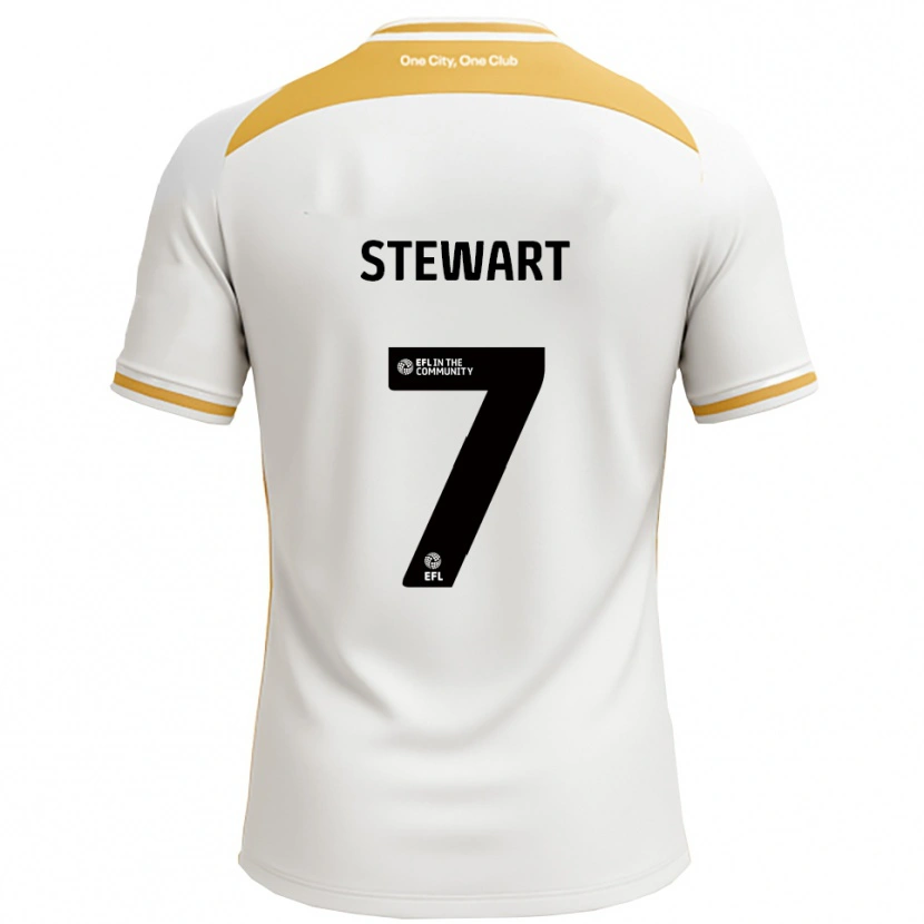 Danxen Hombre Camiseta Caitlin Stewart #7 Blanco Dorado 1ª Equipación 2025/26 La Camisa México