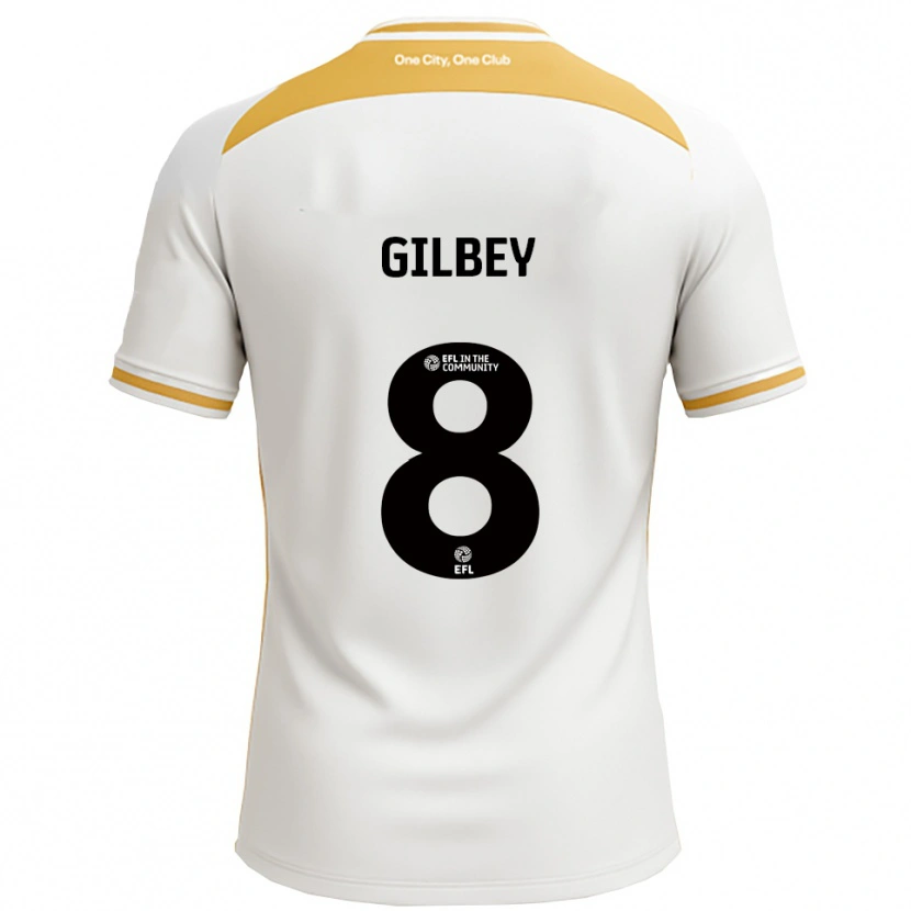 Danxen Hombre Camiseta Alex Gilbey #8 Blanco Dorado 1ª Equipación 2025/26 La Camisa México