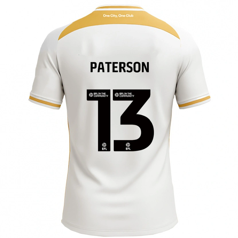 Danxen Hombre Camiseta Callum Paterson #13 Blanco Dorado 1ª Equipación 2025/26 La Camisa México