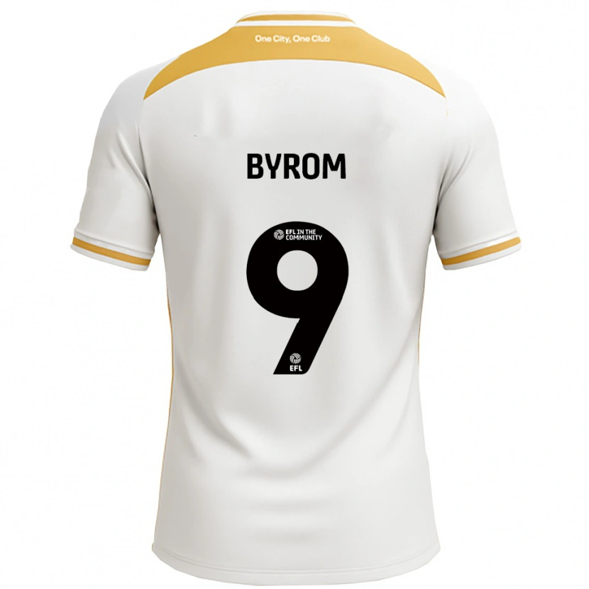 Danxen Hombre Camiseta Sophie Byrom #9 Blanco Dorado 1ª Equipación 2025/26 La Camisa México