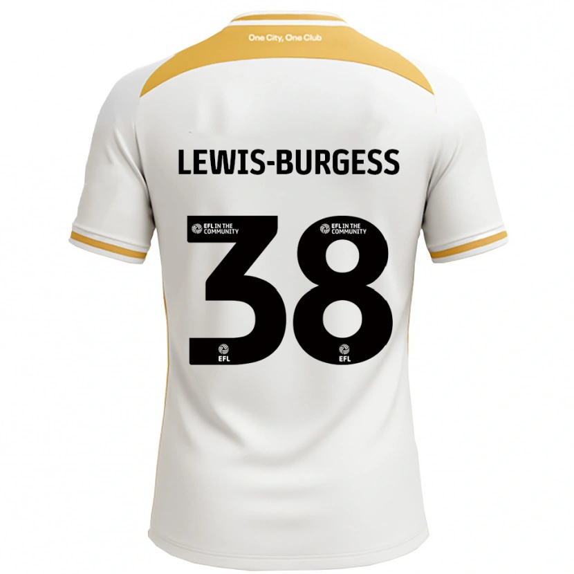 Danxen Hombre Camiseta Keon Lewis-Burgess #38 Blanco Dorado 1ª Equipación 2025/26 La Camisa México