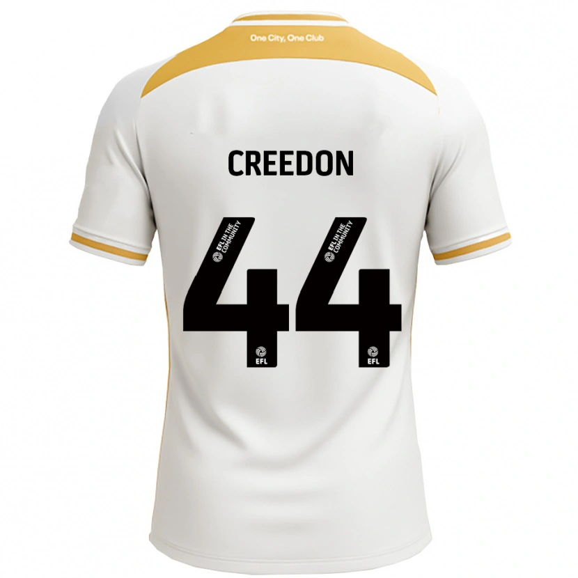 Danxen Hombre Camiseta Erin Creedon #44 Blanco Dorado 1ª Equipación 2025/26 La Camisa México