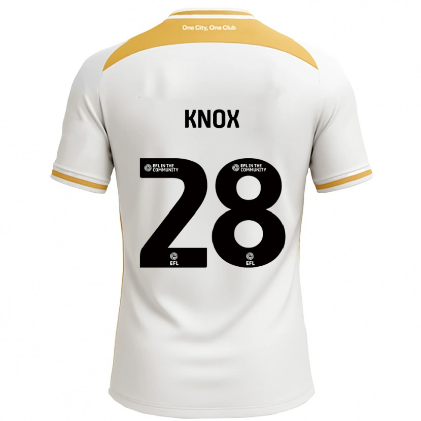 Danxen Hombre Camiseta Mollie Knox #28 Blanco Dorado 1ª Equipación 2025/26 La Camisa México