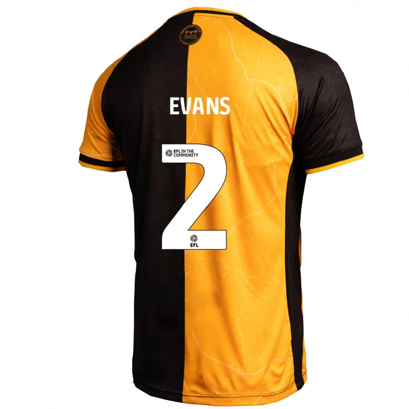 Danxen Hombre Camiseta Cameron Evans #2 Amarillo Negro 1ª Equipación 2025/26 La Camisa México