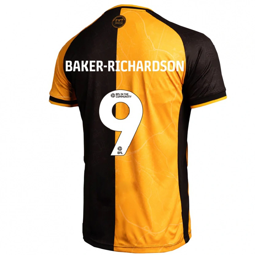 Danxen Hombre Camiseta Courtney Baker-Richardson #9 Amarillo Negro 1ª Equipación 2025/26 La Camisa México