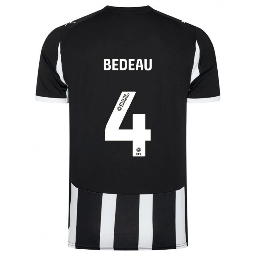 Danxen Hombre Camiseta Jacob Bedeau #4 Blanco Negro 1ª Equipación 2025/26 La Camisa México