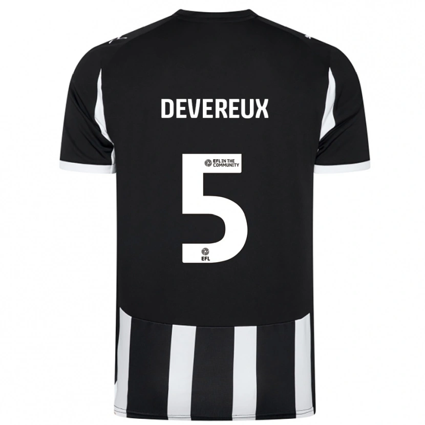 Danxen Hombre Camiseta Frankie Devereux #5 Blanco Negro 1ª Equipación 2025/26 La Camisa México