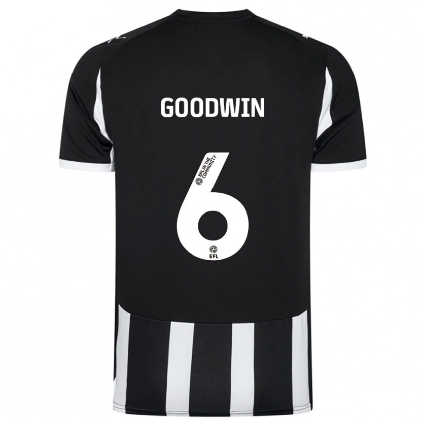 Danxen Hombre Camiseta Alfie Goodwin #6 Blanco Negro 1ª Equipación 2025/26 La Camisa México