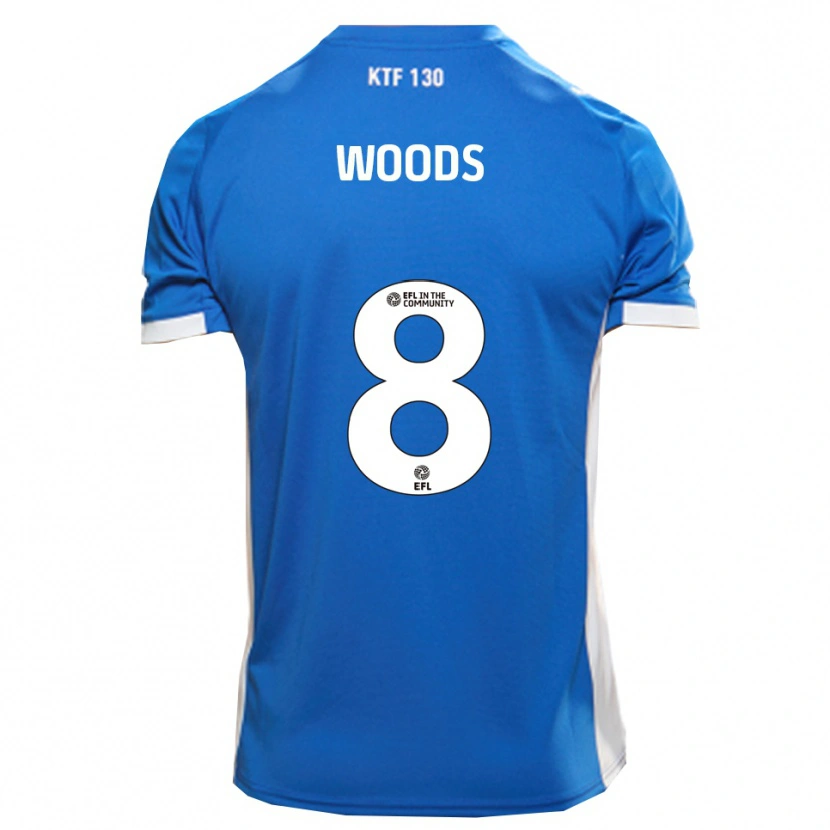 Danxen Hombre Camiseta Ryan Woods #8 Azul Blanco 1ª Equipación 2025/26 La Camisa México