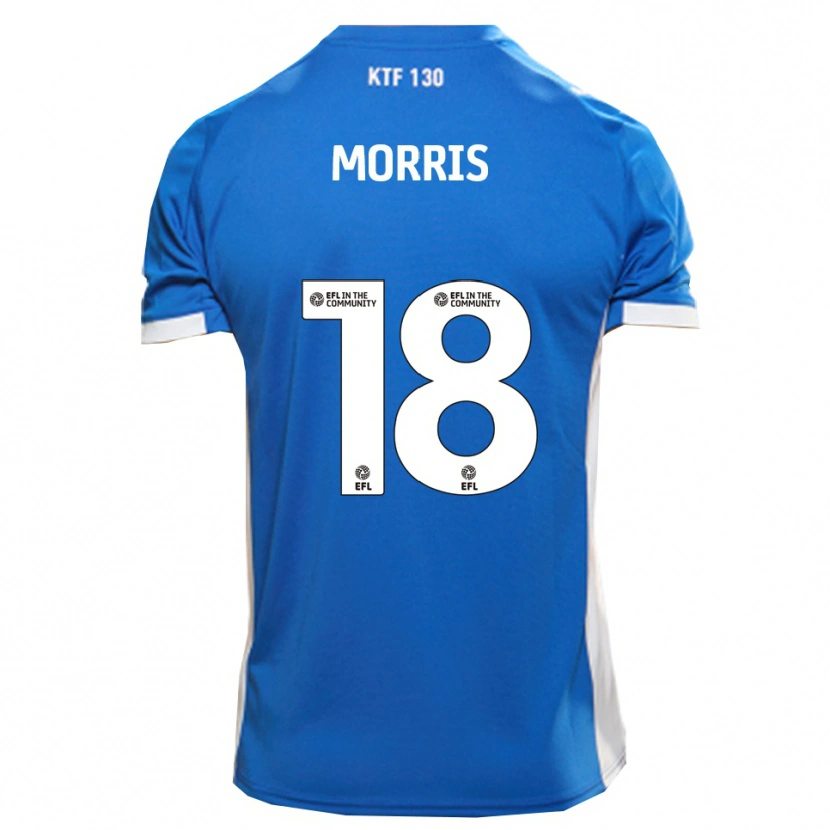 Danxen Hombre Camiseta Kieron Morris #18 Azul Blanco 1ª Equipación 2025/26 La Camisa México
