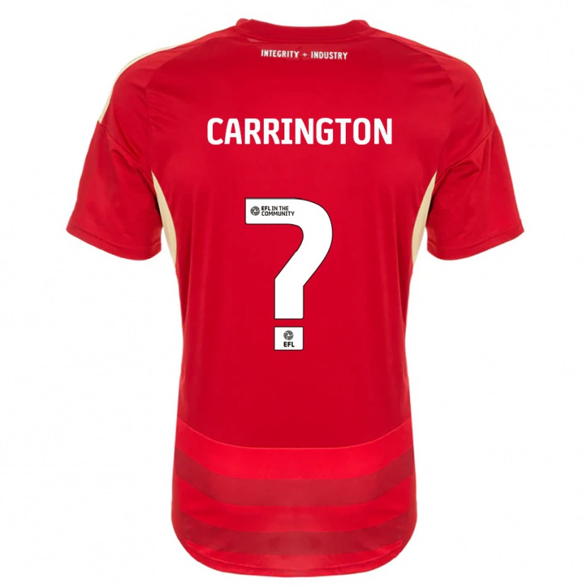 Danxen Hombre Camiseta Abbie Carrington #0 Rojo Blanco 1ª Equipación 2025/26 La Camisa México