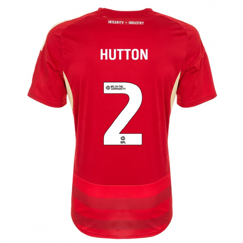 Danxen Hombre Camiseta Emily Hutton #2 Rojo Blanco 1ª Equipación 2025/26 La Camisa México