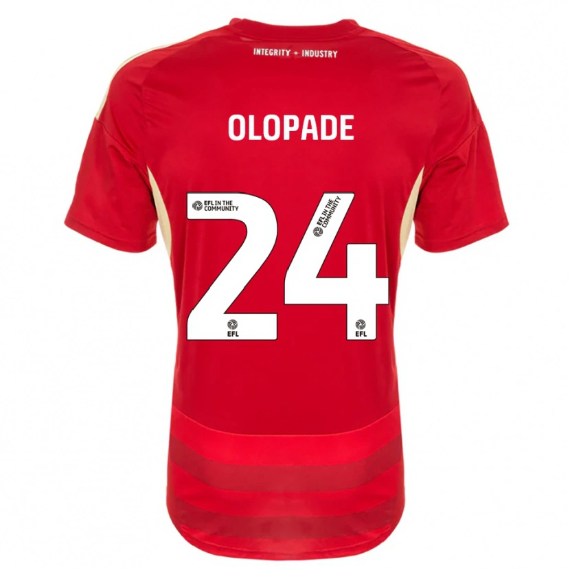Danxen Hombre Camiseta Tosin Olopade #24 Rojo Blanco 1ª Equipación 2025/26 La Camisa México
