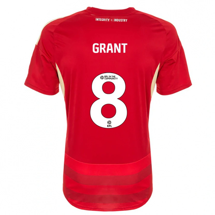 Danxen Hombre Camiseta Jorge Grant #8 Rojo Blanco 1ª Equipación 2025/26 La Camisa México