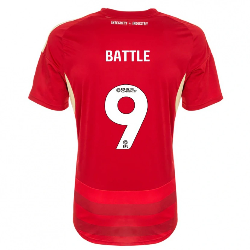 Danxen Hombre Camiseta Jess Battle #9 Rojo Blanco 1ª Equipación 2025/26 La Camisa México