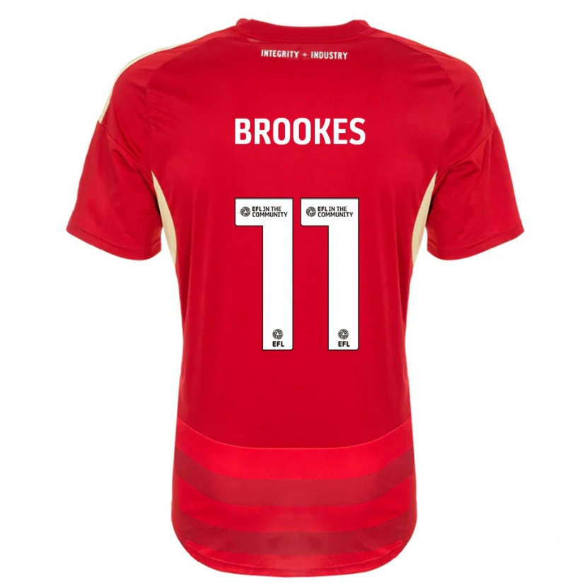 Danxen Hombre Camiseta Evie Brookes #11 Rojo Blanco 1ª Equipación 2025/26 La Camisa México