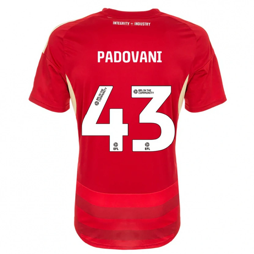 Danxen Hombre Camiseta Bruno Padovani #43 Rojo Blanco 1ª Equipación 2025/26 La Camisa México