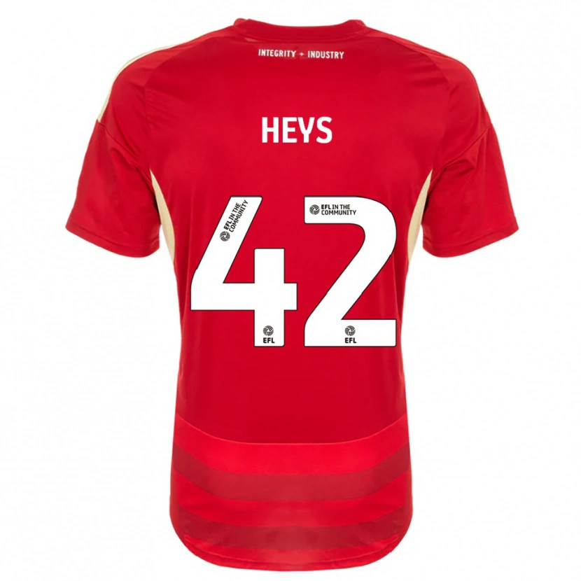 Danxen Hombre Camiseta Marshall Heys #42 Rojo Blanco 1ª Equipación 2025/26 La Camisa México