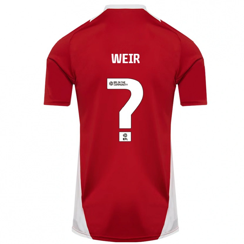 Danxen Hombre Camiseta Taye Weir #0 Rojo Blanco Dorado 1ª Equipación 2025/26 La Camisa México