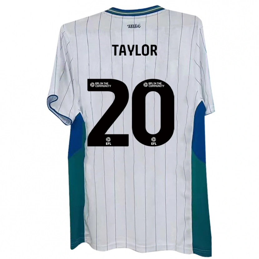 Danxen Hombre Camiseta Sam Taylor #20 Blanco Verde Azul 1ª Equipación 2025/26 La Camisa México