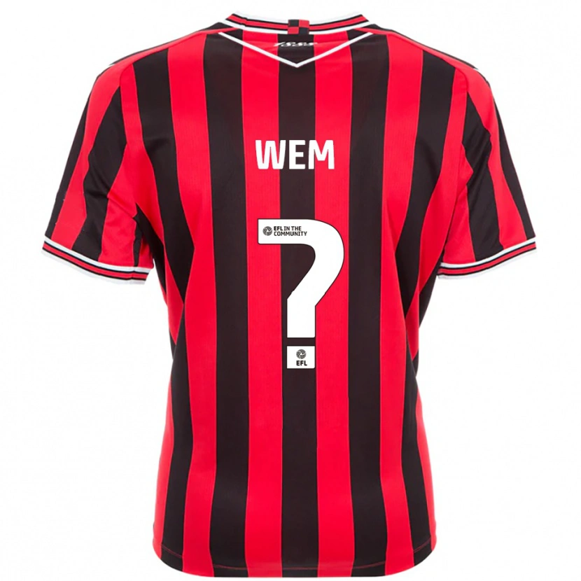 Danxen Hombre Camiseta Steph Wem #0 Rojo Negro 1ª Equipación 2025/26 La Camisa México