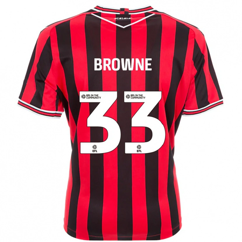 Danxen Hombre Camiseta Rico Browne #33 Rojo Negro 1ª Equipación 2025/26 La Camisa México