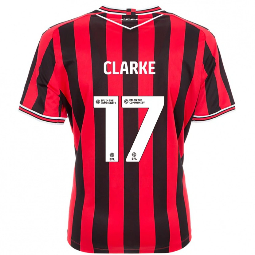 Danxen Hombre Camiseta Courtney Clarke #17 Rojo Negro 1ª Equipación 2025/26 La Camisa México