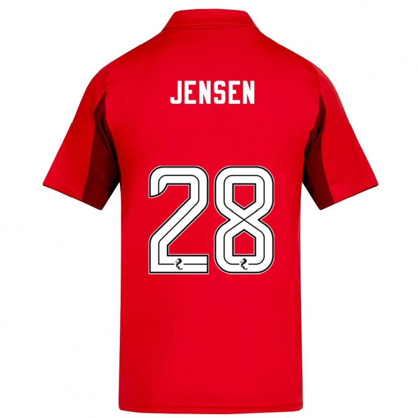 Danxen Hombre Camiseta Alexander Jensen #28 Rojo Borgoña 1ª Equipación 2025/26 La Camisa México