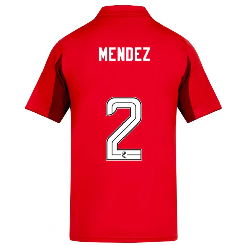 Danxen Hombre Camiseta Alix Mendez #2 Rojo Borgoña 1ª Equipación 2025/26 La Camisa México