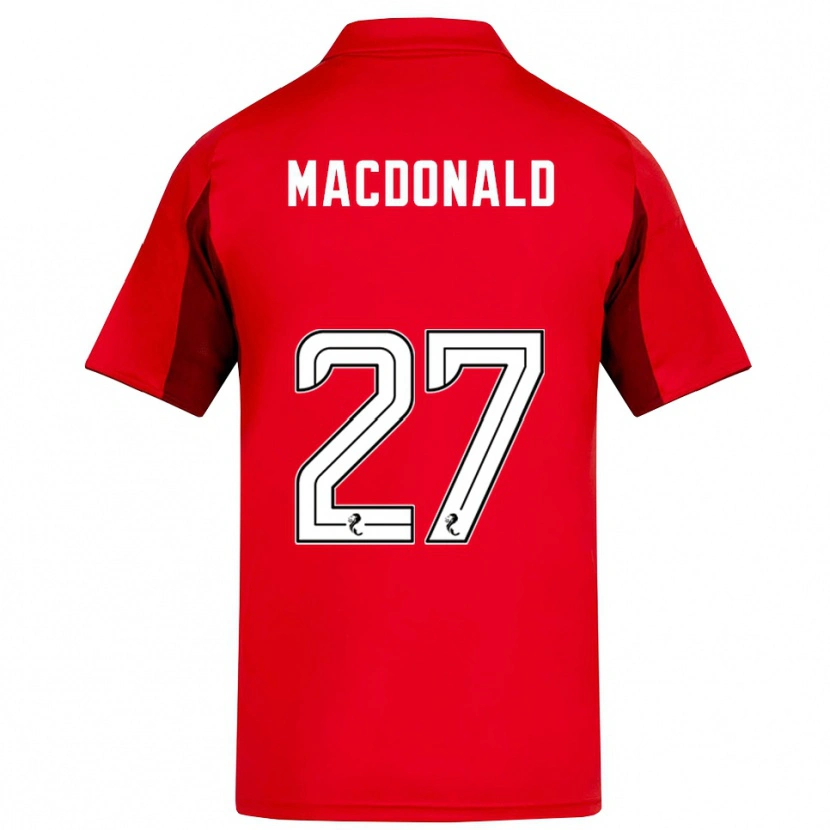 Danxen Hombre Camiseta Angus Macdonald #27 Rojo Borgoña 1ª Equipación 2025/26 La Camisa México