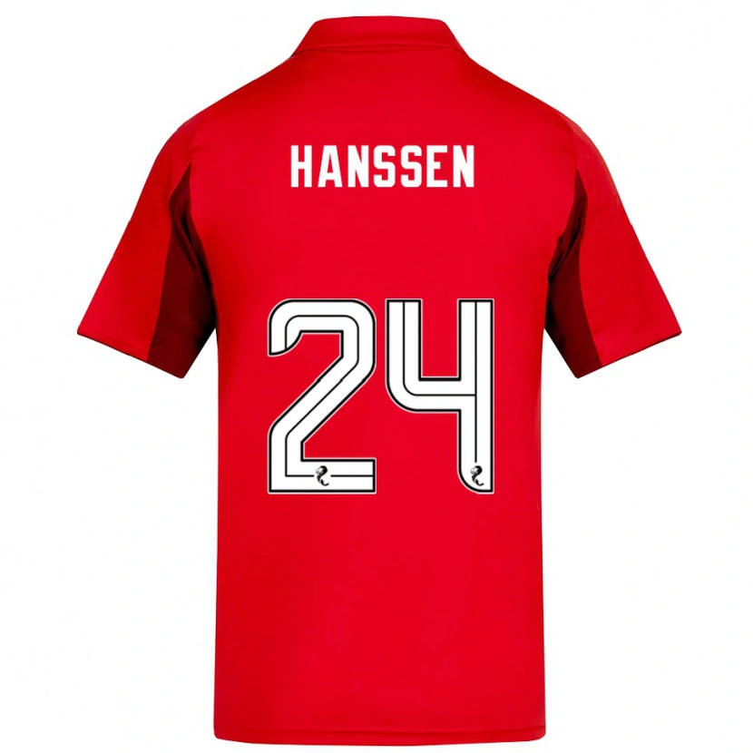 Danxen Hombre Camiseta Nadine Hanssen #24 Rojo Borgoña 1ª Equipación 2025/26 La Camisa México