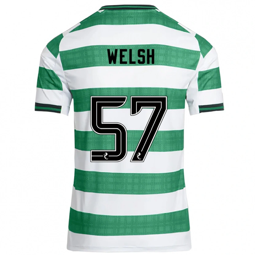 Danxen Hombre Camiseta Stephen Welsh #57 Verde Blanco 1ª Equipación 2025/26 La Camisa México