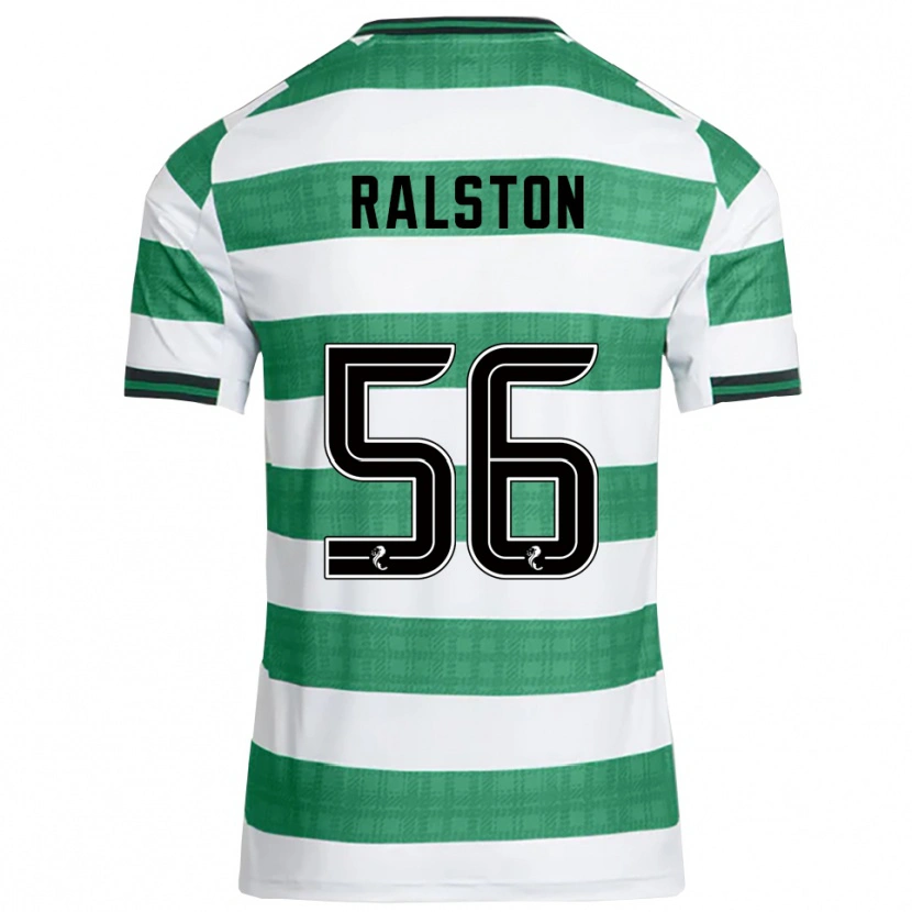 Danxen Hombre Camiseta Anthony Ralston #56 Verde Blanco 1ª Equipación 2025/26 La Camisa México