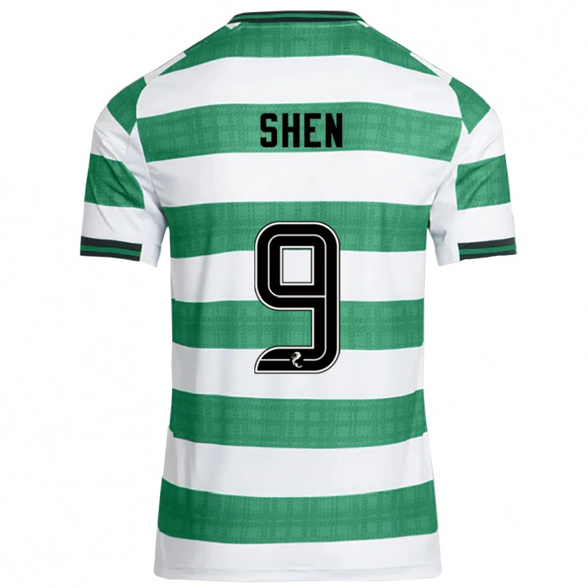 Danxen Hombre Camiseta Shen Mengyu #9 Verde Blanco 1ª Equipación 2025/26 La Camisa México