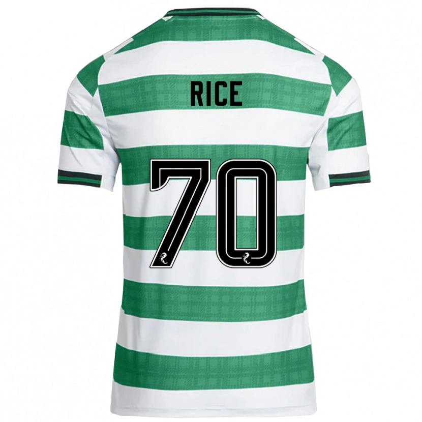 Danxen Hombre Camiseta Aidan Rice #70 Verde Blanco 1ª Equipación 2025/26 La Camisa México