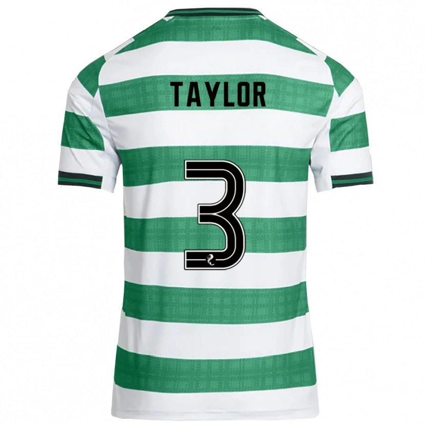 Danxen Hombre Camiseta Greg Taylor #3 Verde Blanco 1ª Equipación 2025/26 La Camisa México