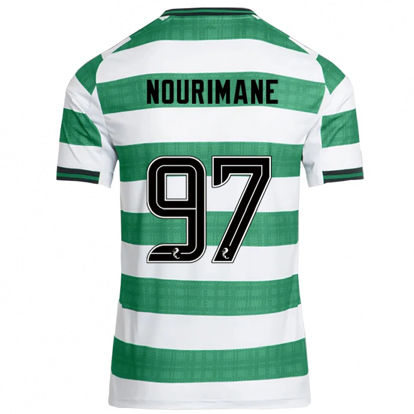 Danxen Hombre Camiseta Addi Nourimane #97 Verde Blanco 1ª Equipación 2025/26 La Camisa México