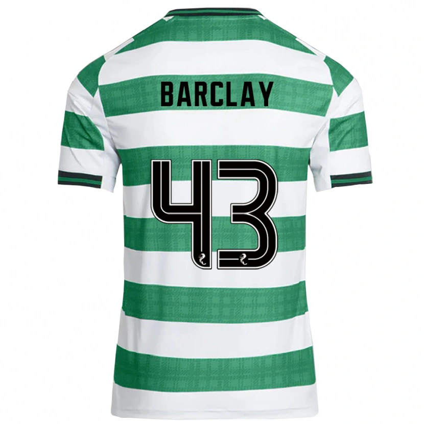 Danxen Hombre Camiseta Lucy Barclay #43 Verde Blanco 1ª Equipación 2025/26 La Camisa México