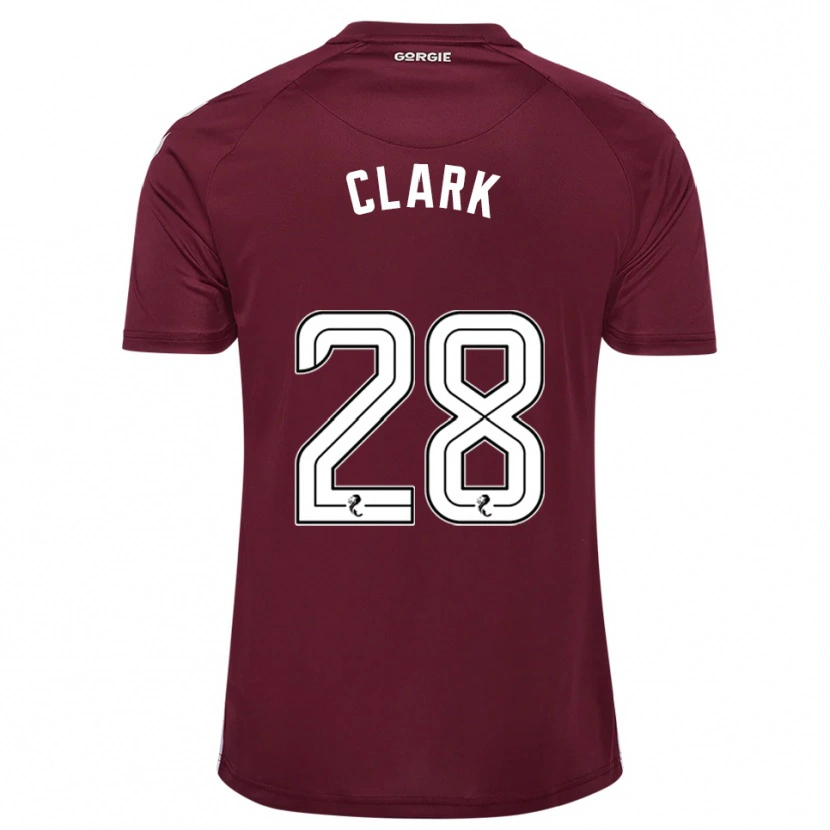 Danxen Hombre Camiseta Zander Clark #28 Borgoña Blanco 1ª Equipación 2025/26 La Camisa México