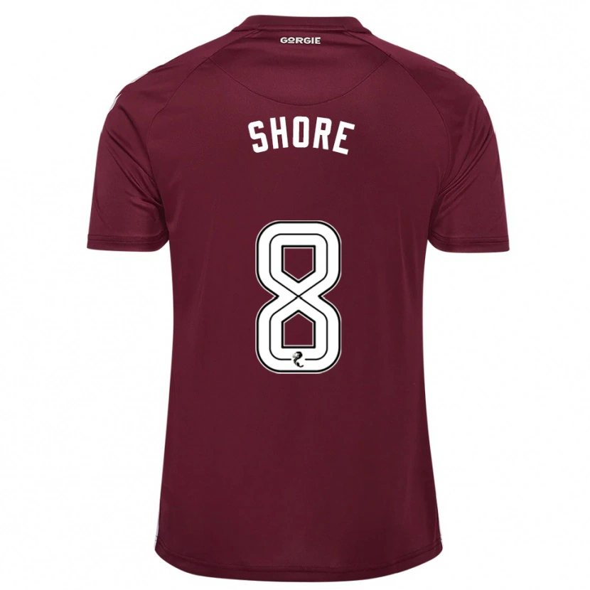 Danxen Hombre Camiseta Eilidh Shore #8 Borgoña Blanco 1ª Equipación 2025/26 La Camisa México