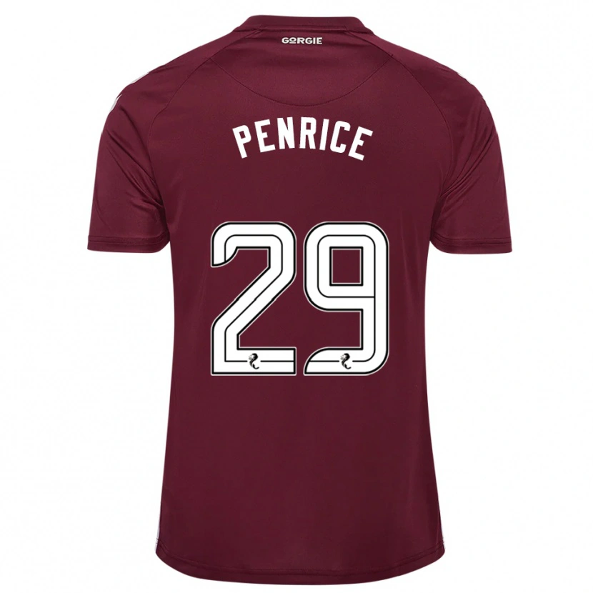 Danxen Hombre Camiseta James Penrice #29 Borgoña Blanco 1ª Equipación 2025/26 La Camisa México