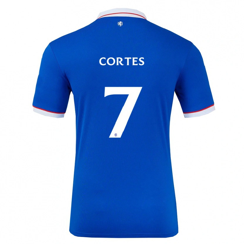 Danxen Hombre Camiseta Óscar Cortés #7 Azul Blanco 1ª Equipación 2025/26 La Camisa México