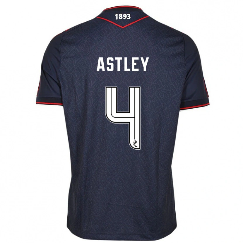 Danxen Hombre Camiseta Ryan Astley #4 Azul Marino Blanco 1ª Equipación 2025/26 La Camisa México