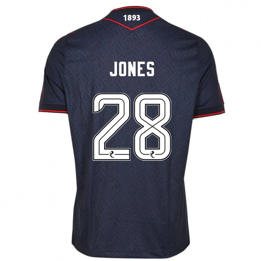 Danxen Hombre Camiseta Callum Jones #28 Azul Marino Blanco 1ª Equipación 2025/26 La Camisa México