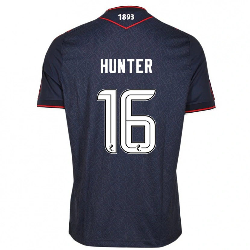Danxen Hombre Camiseta Michael Hunter #16 Azul Marino Blanco 1ª Equipación 2025/26 La Camisa México