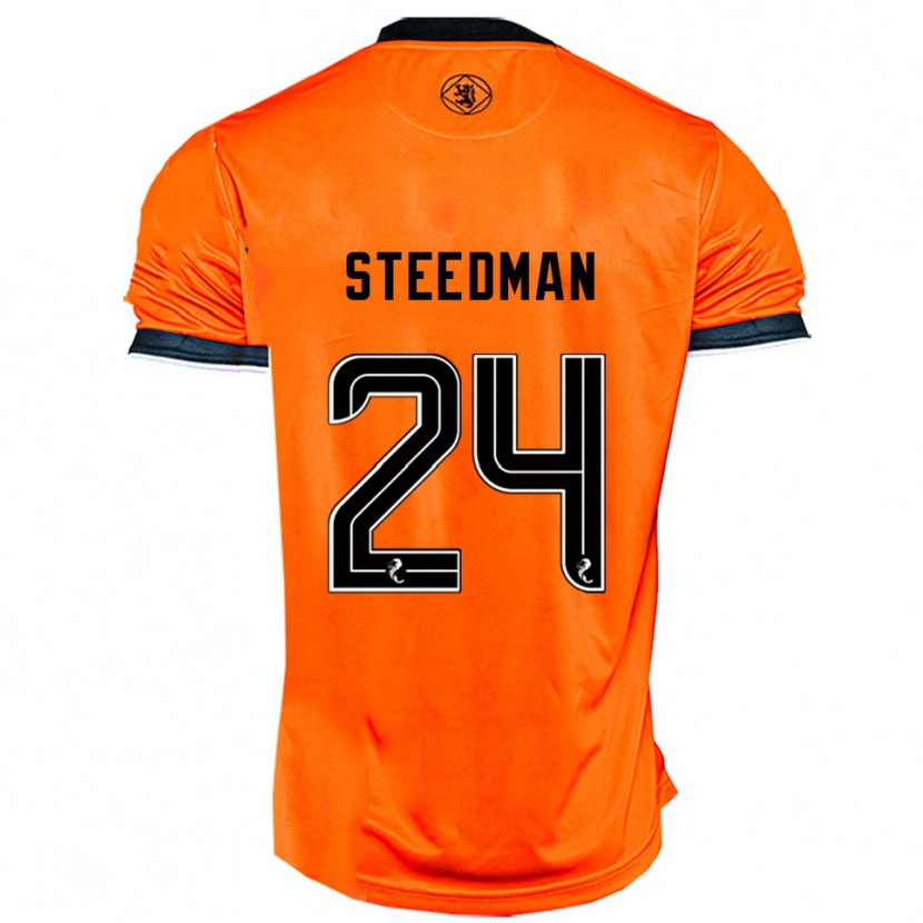 Danxen Hombre Camiseta Laura Steedman #24 Naranja Negro 1ª Equipación 2025/26 La Camisa México