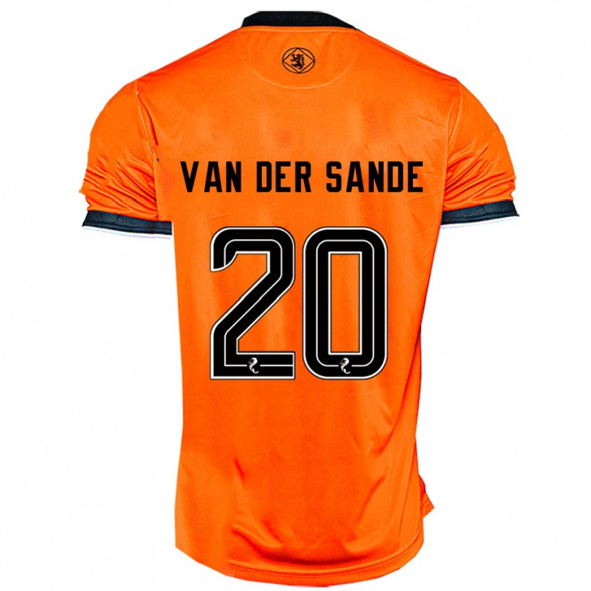 Danxen Hombre Camiseta Jort Van Der Sande #20 Naranja Negro 1ª Equipación 2025/26 La Camisa México