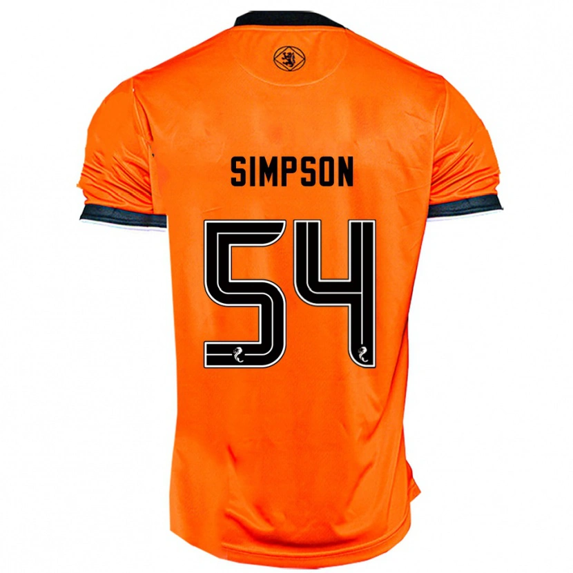 Danxen Hombre Camiseta Finlay Simpson #54 Naranja Negro 1ª Equipación 2025/26 La Camisa México