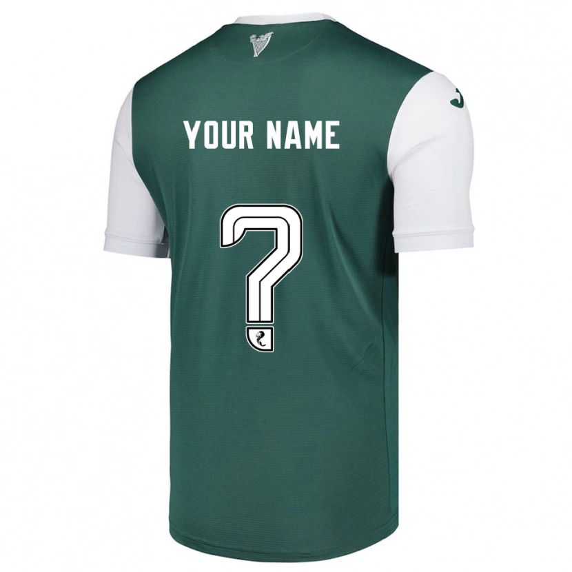Danxen Hombre Camiseta Su Nombre #0 Verde Blanco 1ª Equipación 2025/26 La Camisa México