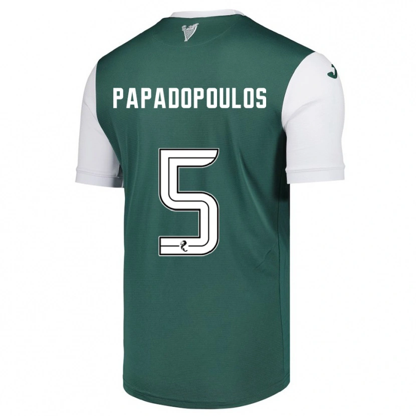 Danxen Hombre Camiseta Stacey Papadopoulos #5 Verde Blanco 1ª Equipación 2025/26 La Camisa México